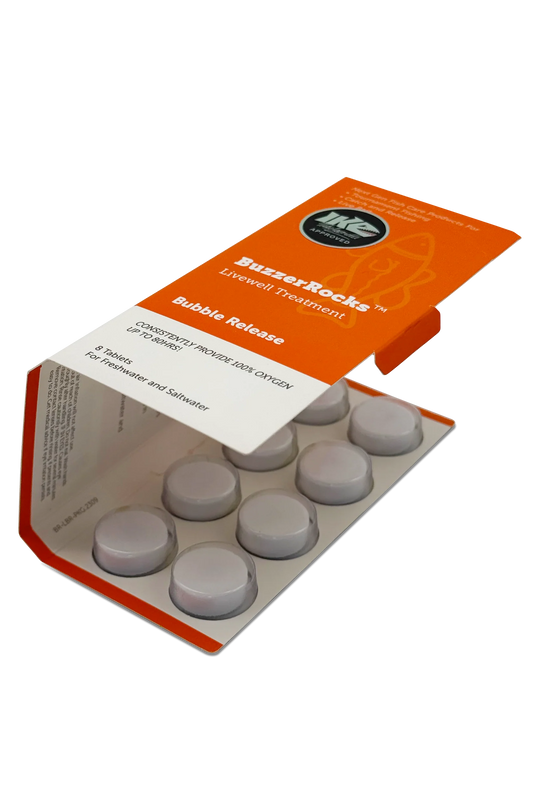 Buzzer Rocks Livewell Treatment - Bubble Release