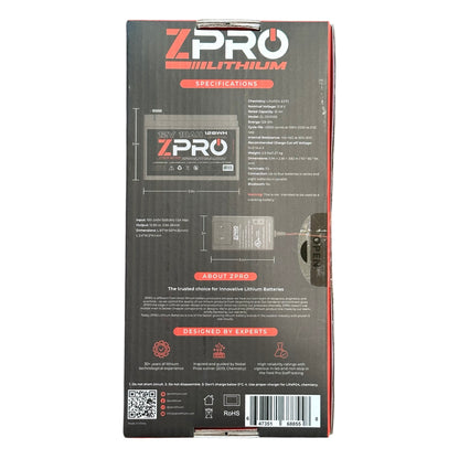 ZPRO 12V10AH Lithium Battery with 12V3A Charger