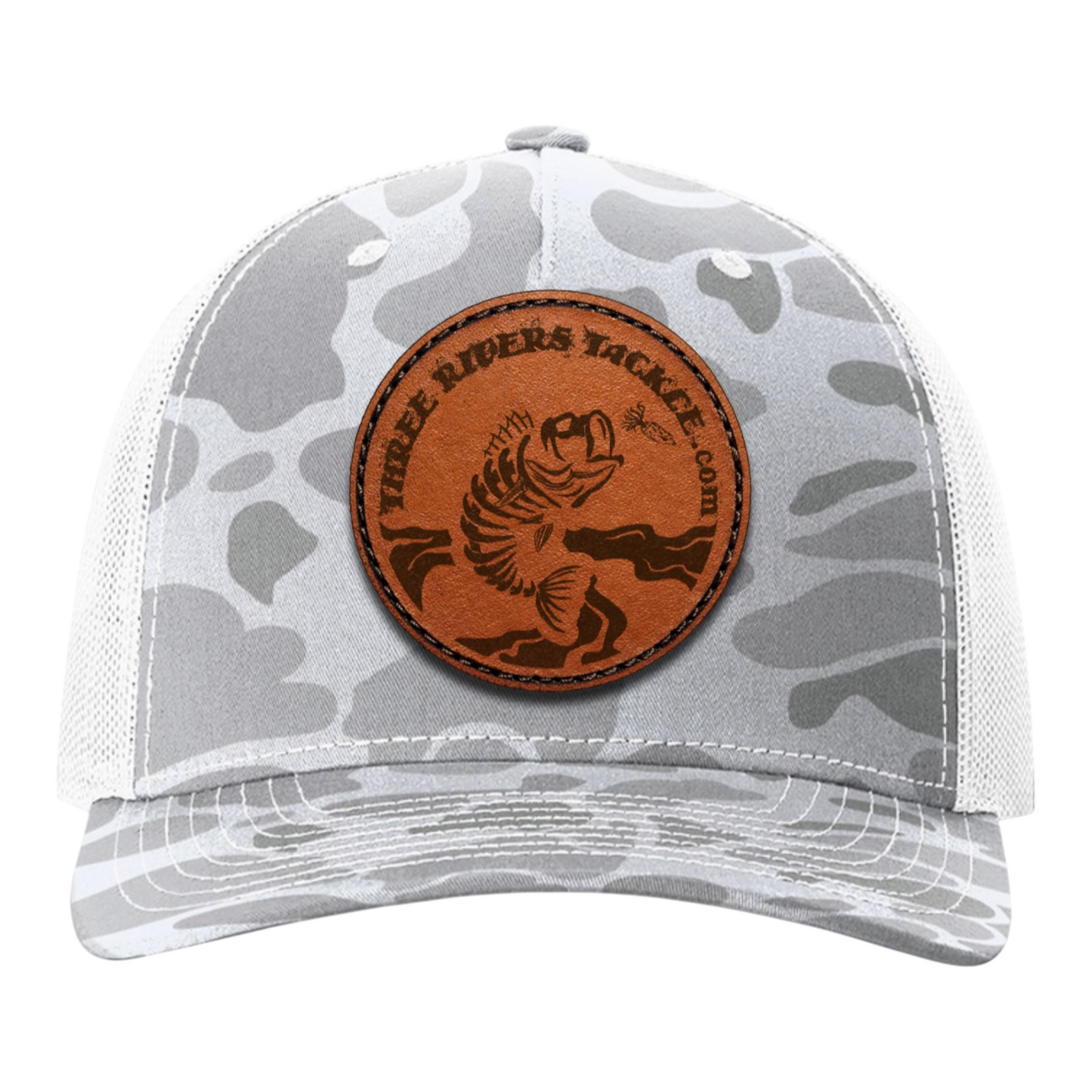 Three Rivers Tackle Leather Patch Trucker Hat
