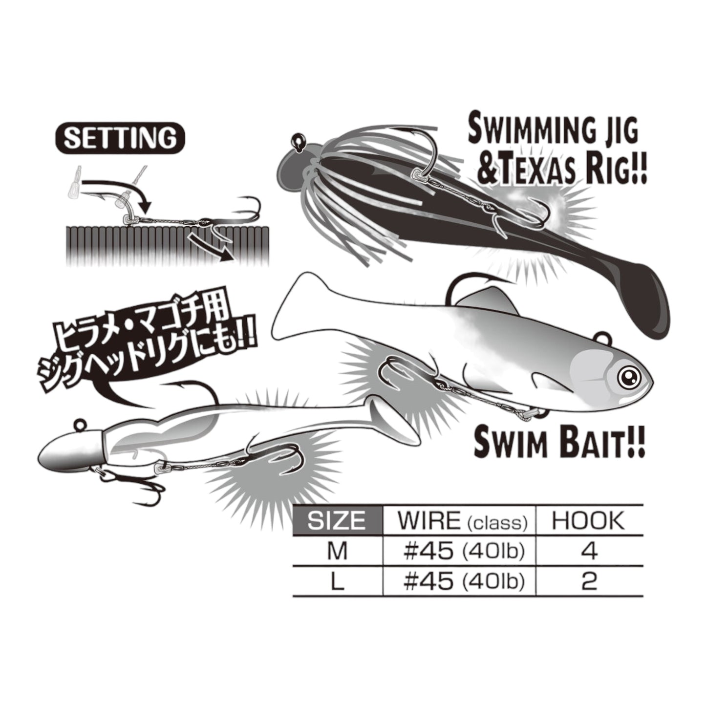 Decoy Wire WA-51 Double Assist Swimbait Trailer Hook