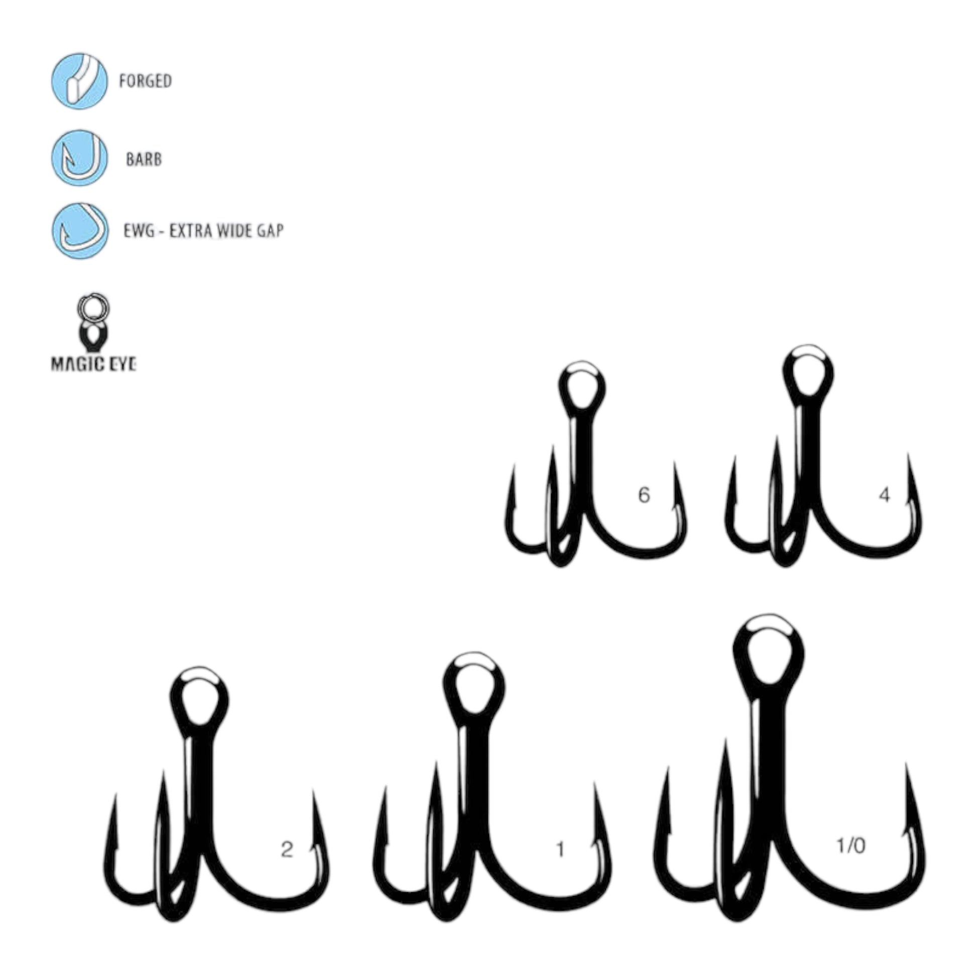 3 Confezioni Di Ami Doppi Gamakatsu 226413 EWG Frog – Misura 3/0 – Black Nickel