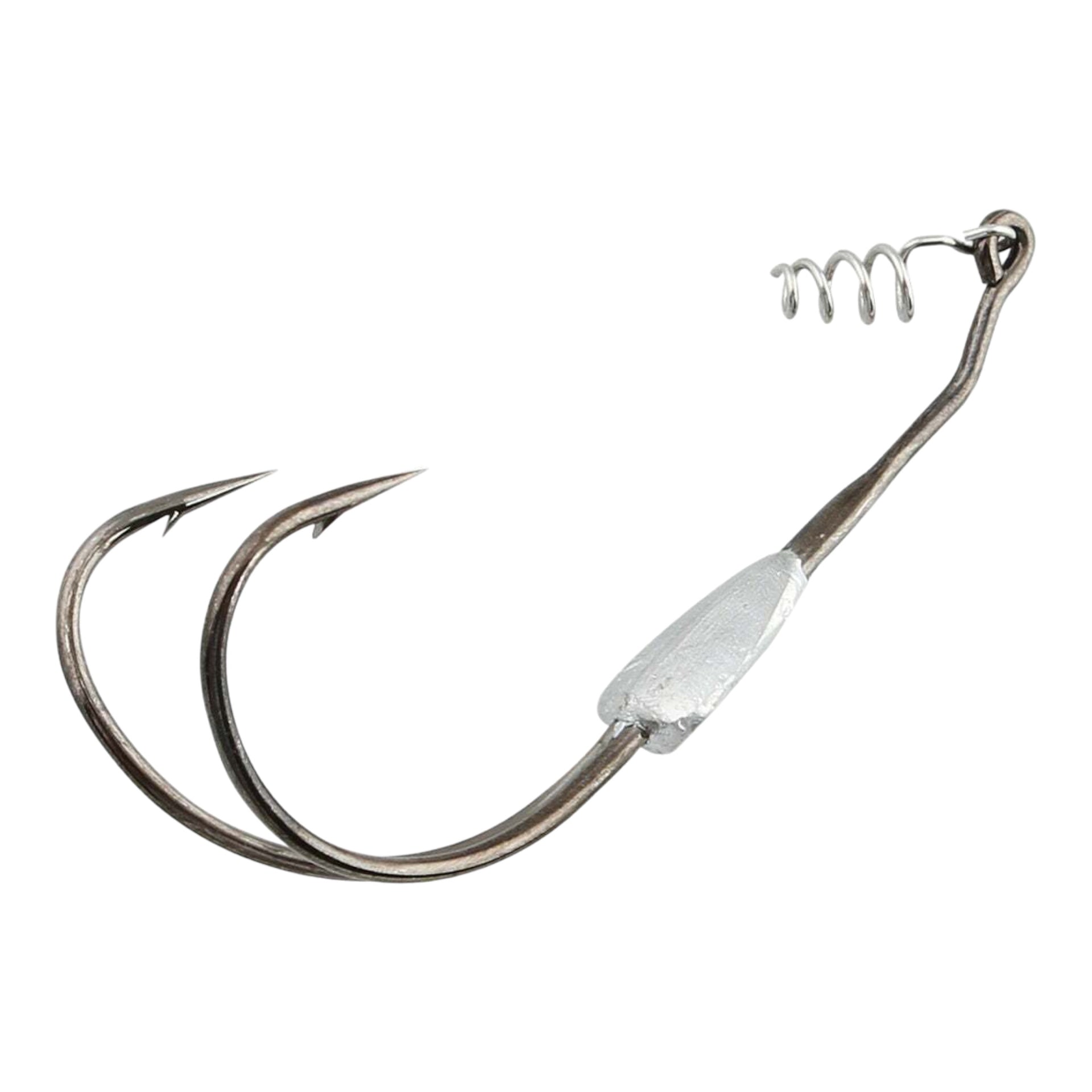 bi twin frog flat fishing hook Owner Double Hooks style baits in a way that increases your hook up ratio and wont inhibit the lures action.Double Take Frog Hooks feature a screw locking bait keeper that threads directly into the nose of the frog holding it in place Gamakatsu EWG Double Frog Hook