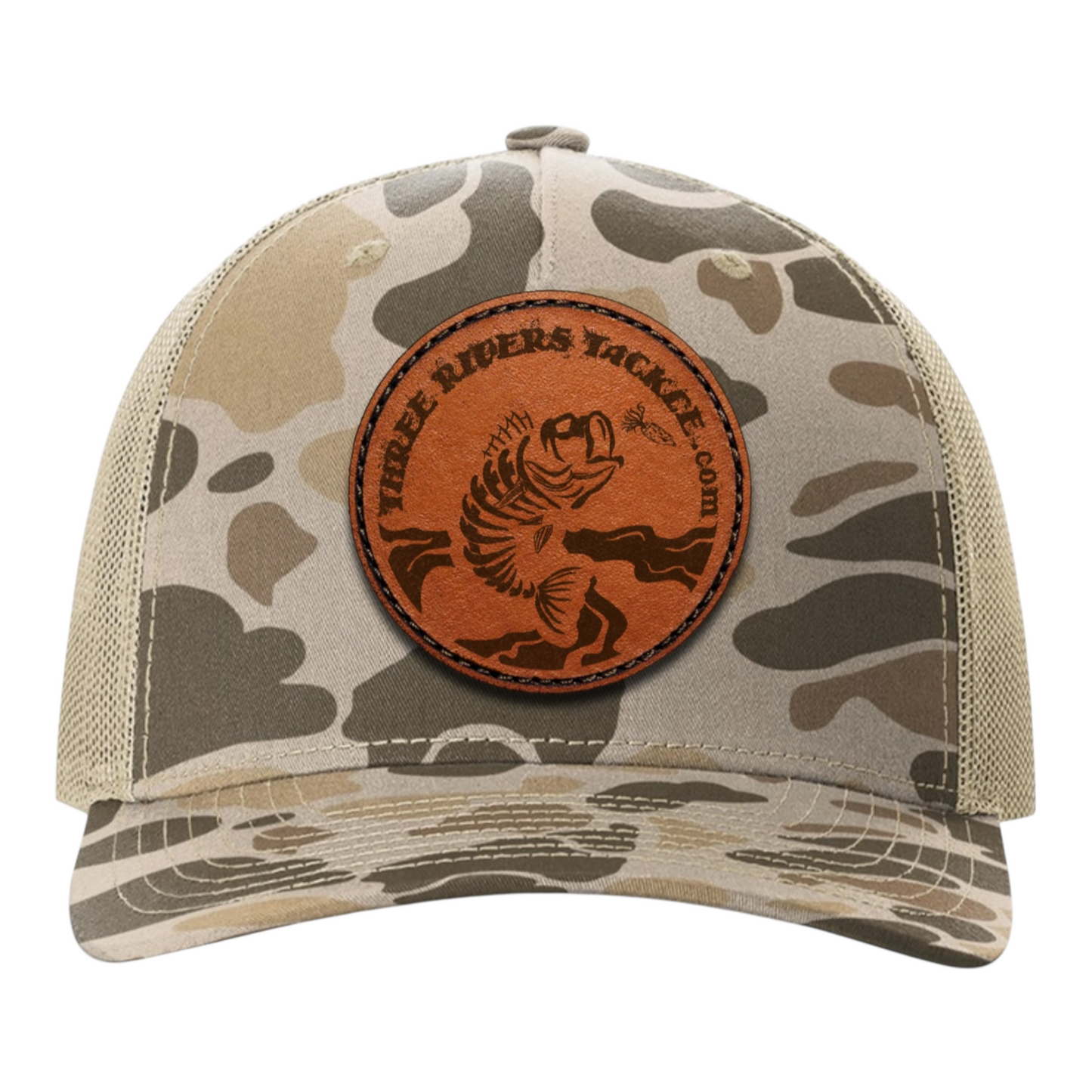 Three Rivers Tackle Leather Patch Trucker Hat