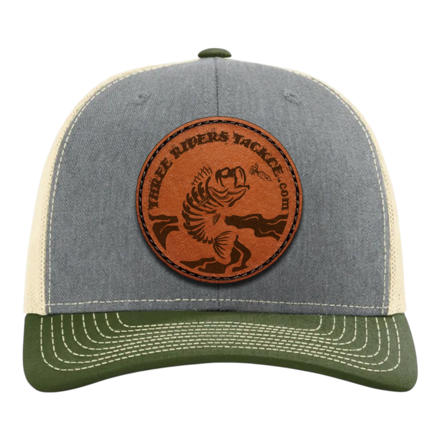 Three Rivers Tackle Leather Patch Trucker Hat