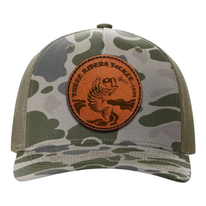 Three Rivers Tackle Leather Patch Trucker Hat