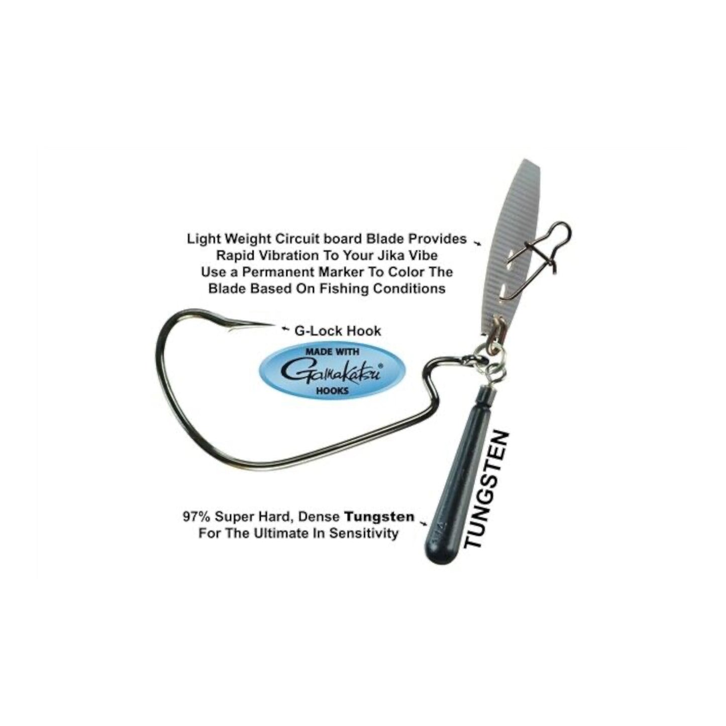 Picasso Lures Tungsten Jika Vibe Bladed Jig w/Gamakatsu G-Lock