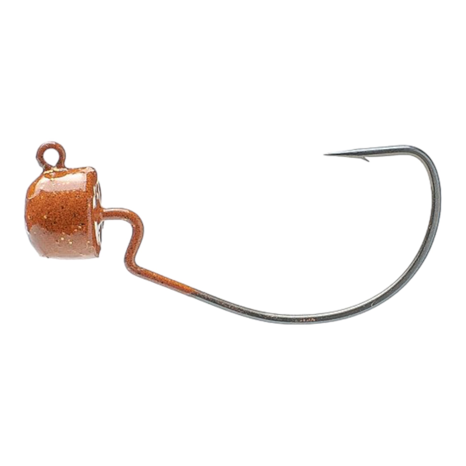 ewg red fishing hook Lifted Jigs 1/0 EWG NED Rig Jig Heads – Three Rivers Tackle