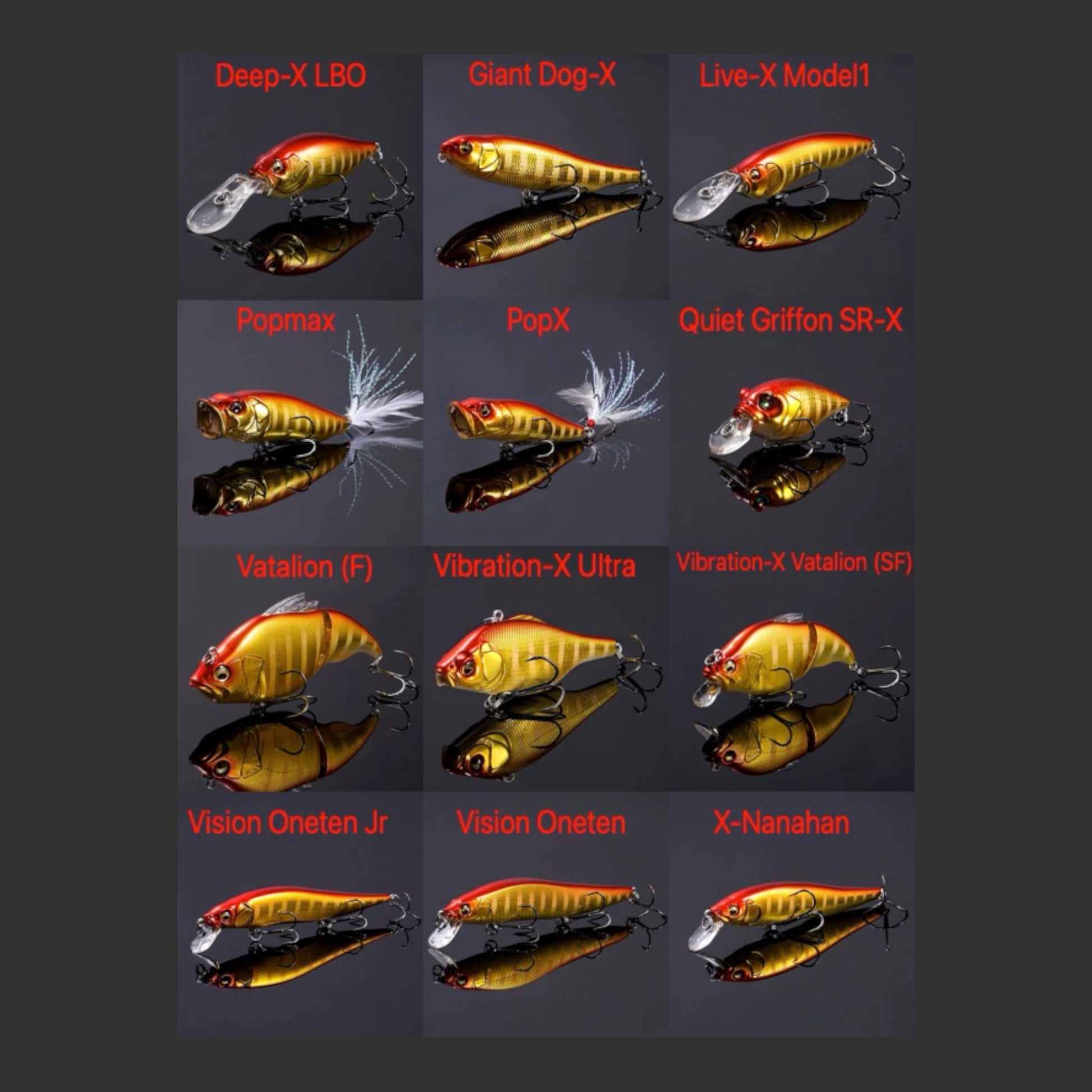 Megabass Limited Edition Respect Series #59: M Akakin - 12pc Set Three Rivers Tackle Megabass Limited Edition Respect Series #59: M Akakin - 12pc Set Three Rivers Tackle