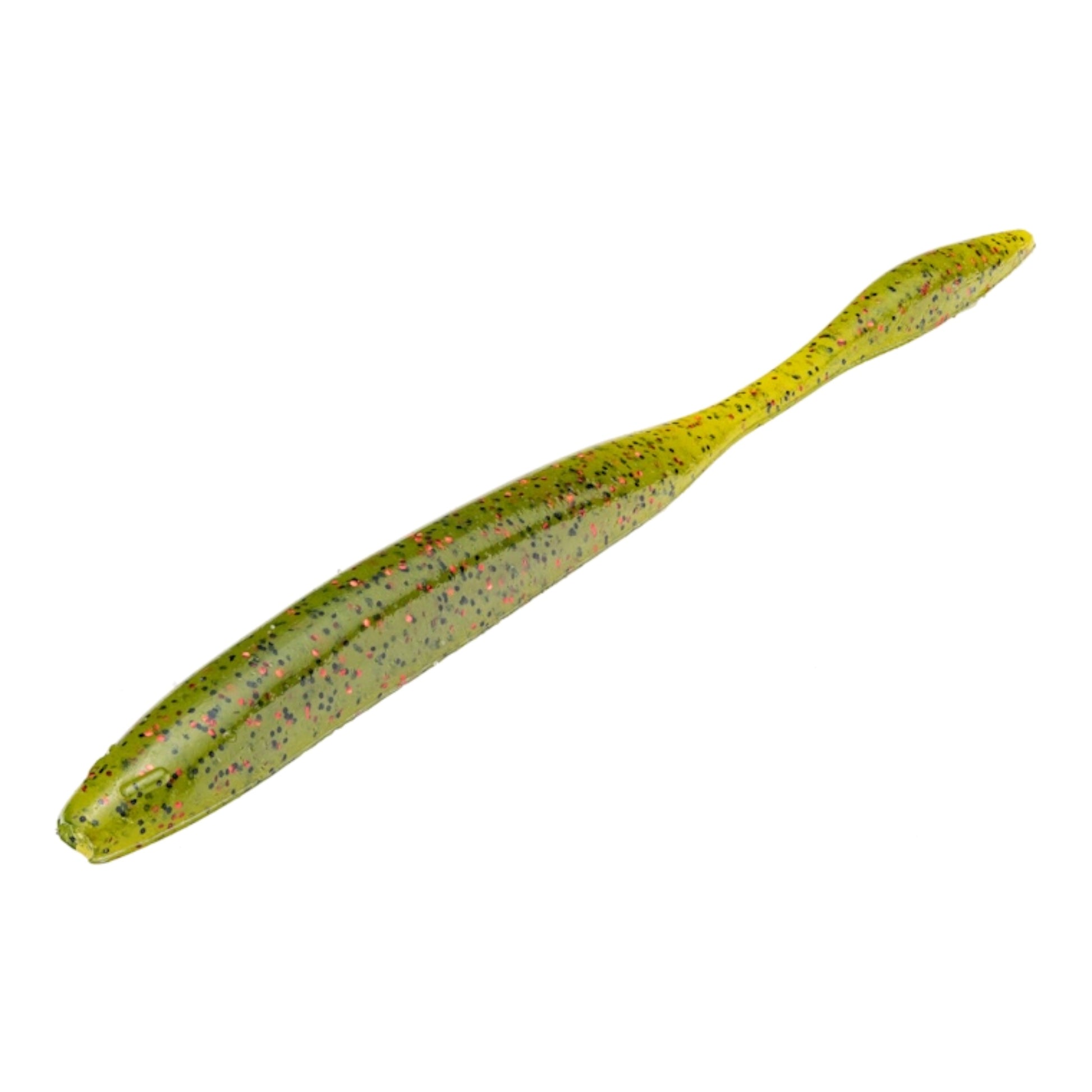 Strike King KVD Finesse Worm 10-Pack - 4 Inch Green Pumpkin Soft Plastic Fishing Lures