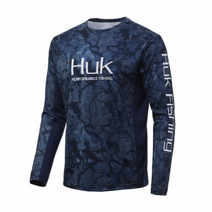 Huk Men's Icon X Current Camo LS Vented Shirt H1200143