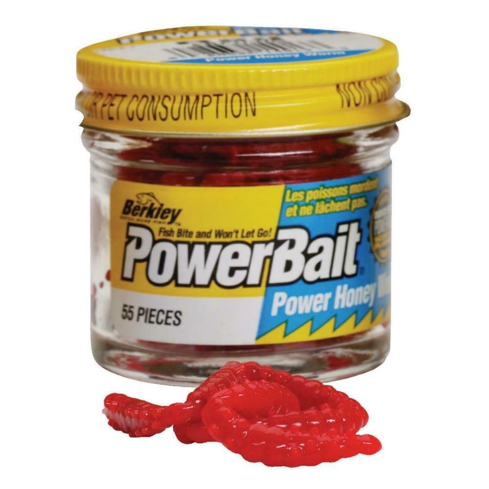 Berkley PowerBait Power Honey Worms, Red - 55 count