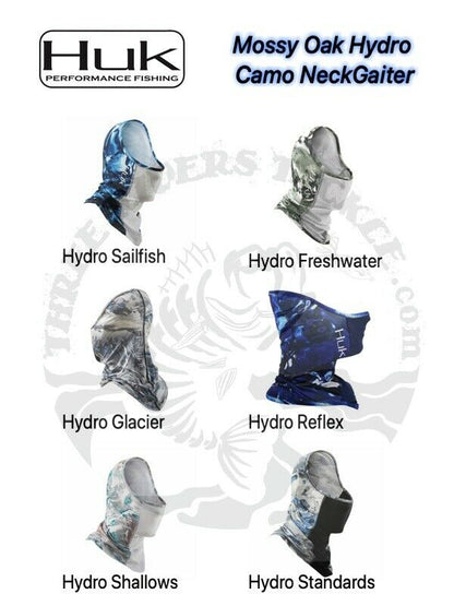Huk Mossy Oak Hydro Camo Neck Gaiter / Mesh Front H3000216 - Choose color