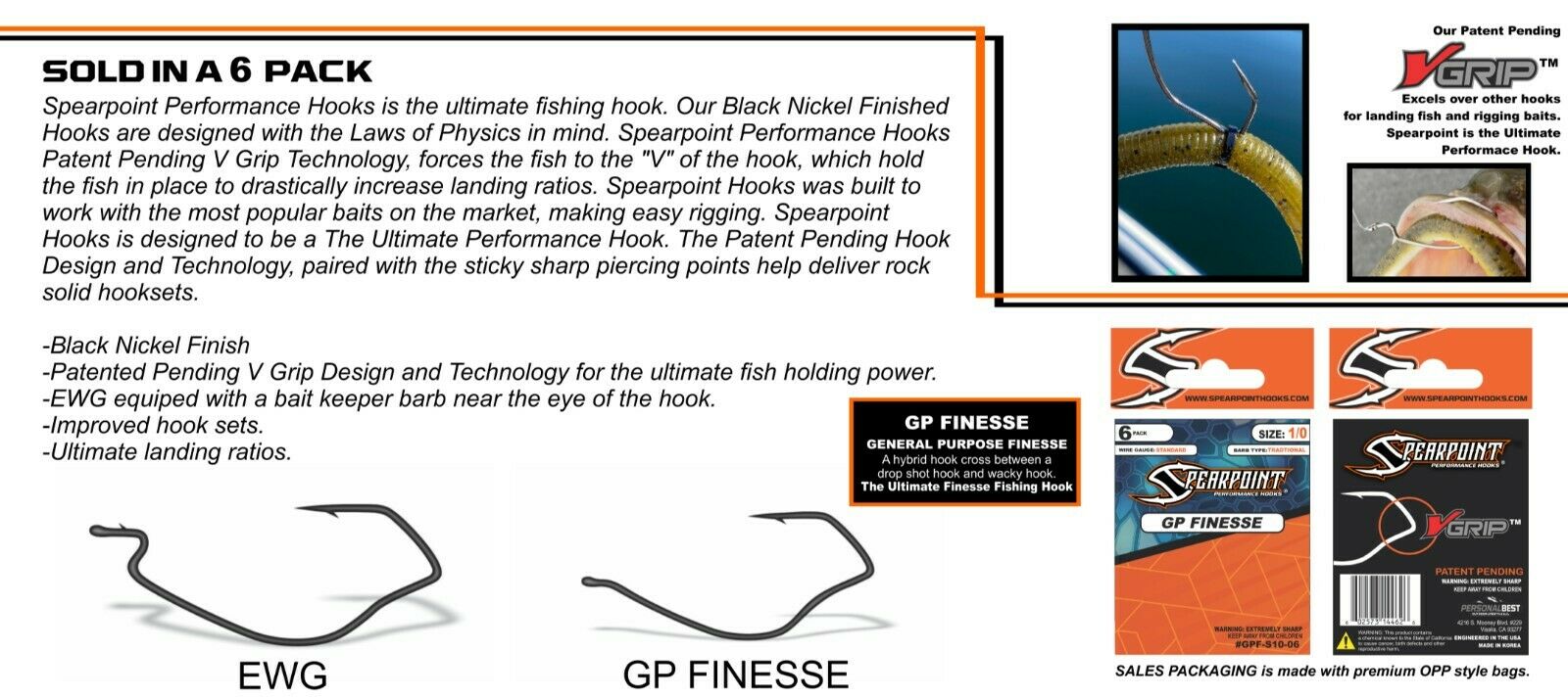 Spearpoint Performance Finesse & EWG Hooks – Three Rivers Tackle Spearpoint Performance Finesse & EWG Hooks – Three Rivers Tackle