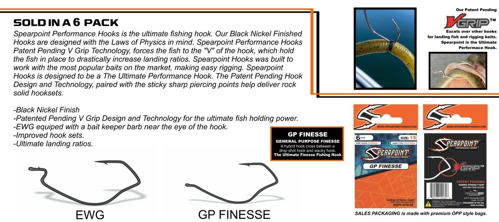 Spearpoint Performance Hooks GP Finesse 2/0