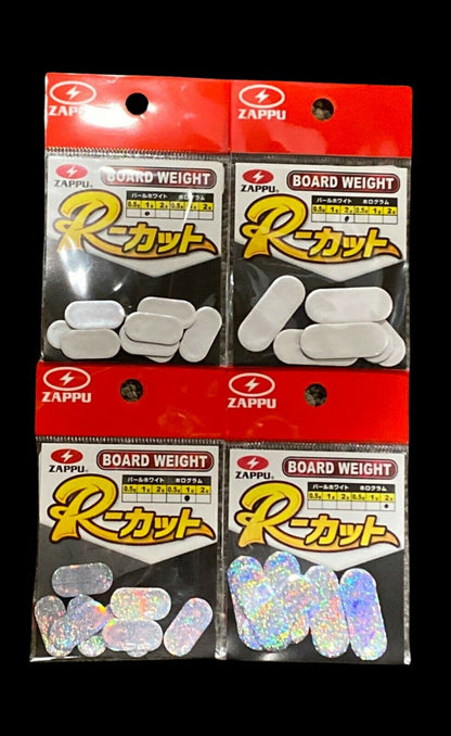 Zappu Adhesive Board Weights for ROF on Hardbait, Swimbait - Choose Size / Color
