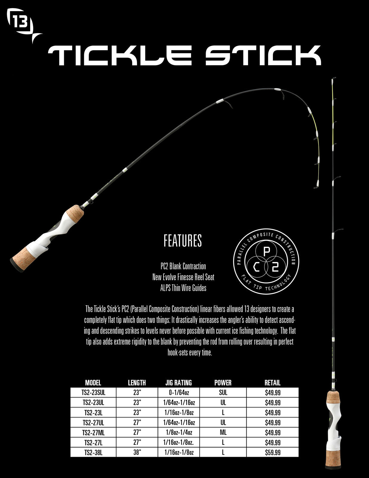 13 Fishing Tickle Stick Rods